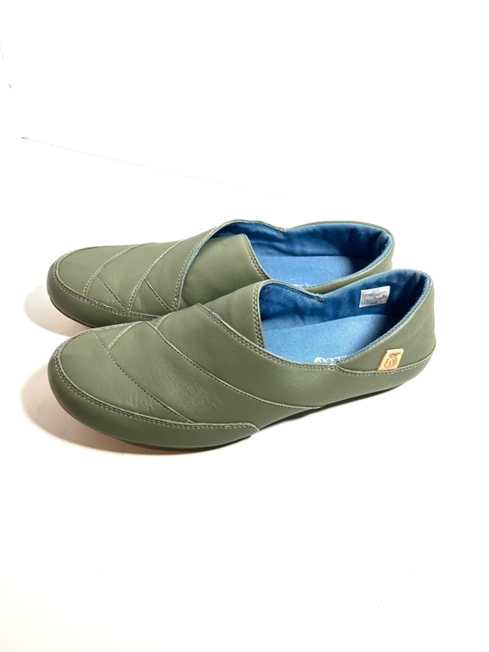 Merrell Vertiver Performance Olive Green Slip-On Loafers with Blue Lining size 8